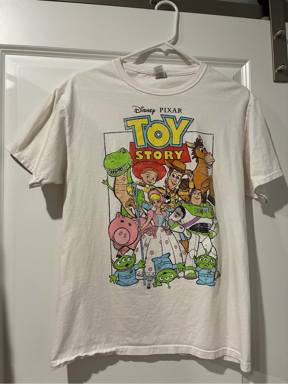 Hanes White Toy Story Character Graphic Tee with Multi-Color Print